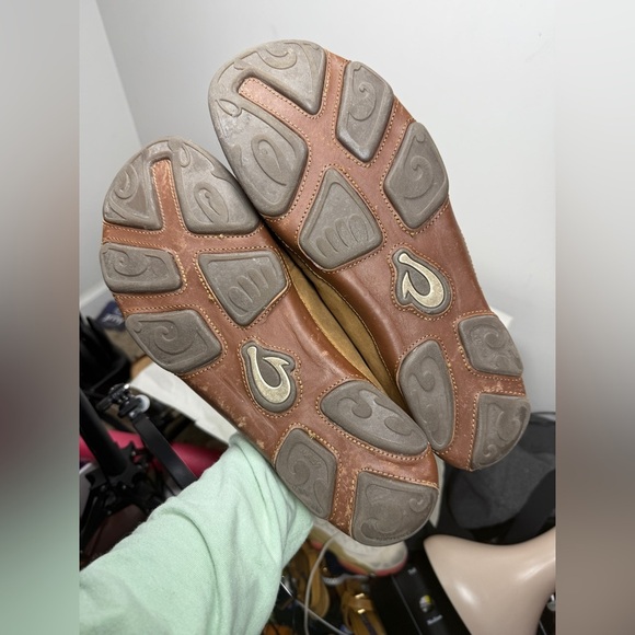 OLUKAI MOLOA SHOES EUC Sz 14 RAY Slip-On, Leather, Loafer Beach Shoe - Picture 10 of 12